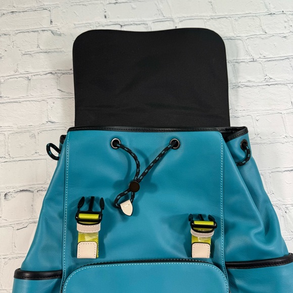 Coach Track Mens Backpack Colorblock W/Stamp Leather Drawstring Pockets Laptop - Picture 9 of 12
